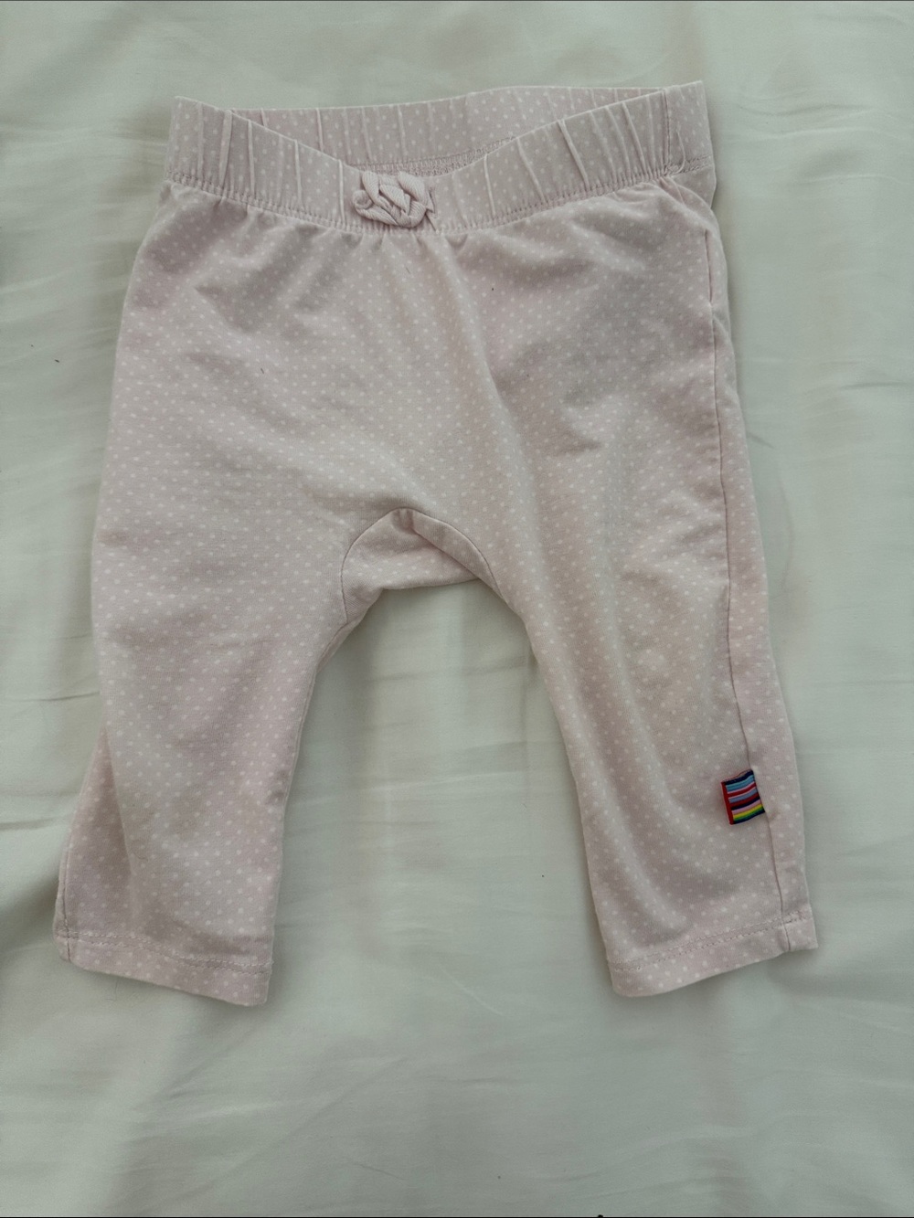 Magnetic Me Light Pink Knit Leggings with Tiny White Dots